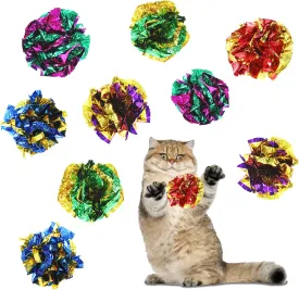 20 Pcs Cat Crinkle Balls - 2.36" Colorful Cat Toys for Indoor Kittens to Keep Fit and Active