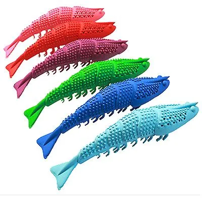 2Pcs grass green Catnip crayfish toothbrush, cat toy molar shrimp AZ12832