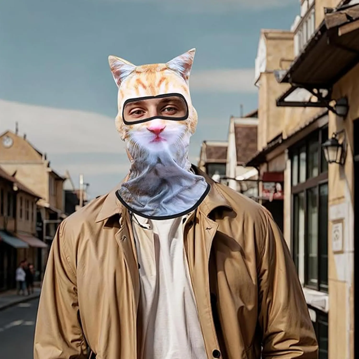 3D Cat Ski Balaclava Sheisty Face Mask with Ears for Music Festivals Raves Ski Halloween Party Outdoor Activities