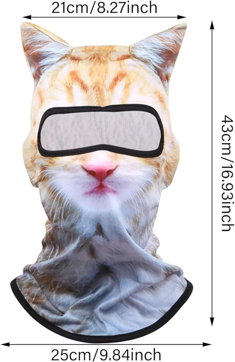 3D Cat Ski Balaclava Sheisty Face Mask with Ears for Music Festivals Raves Ski Halloween Party Outdoor Activities