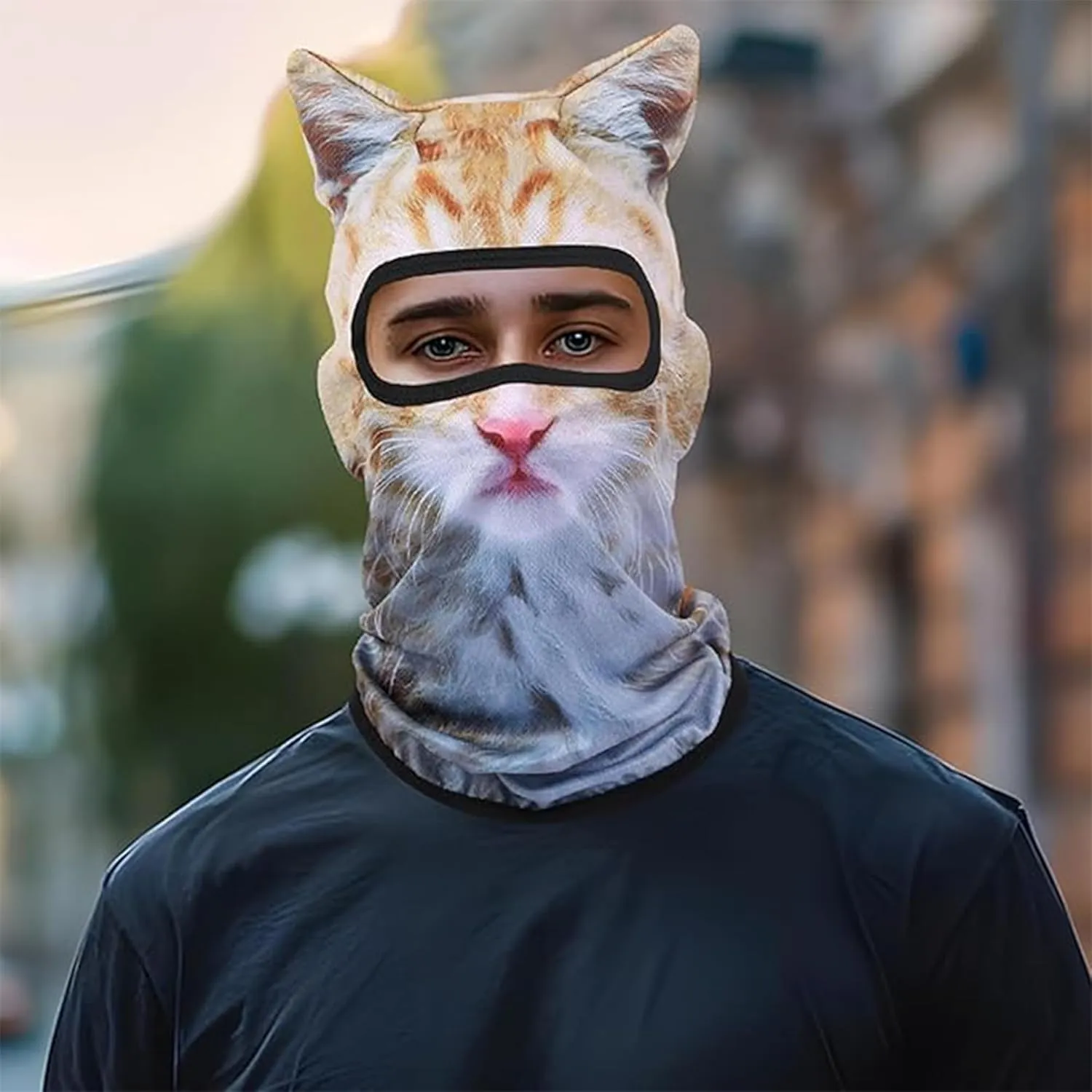 3D Cat Ski Balaclava Sheisty Face Mask with Ears for Music Festivals Raves Ski Halloween Party Outdoor Activities