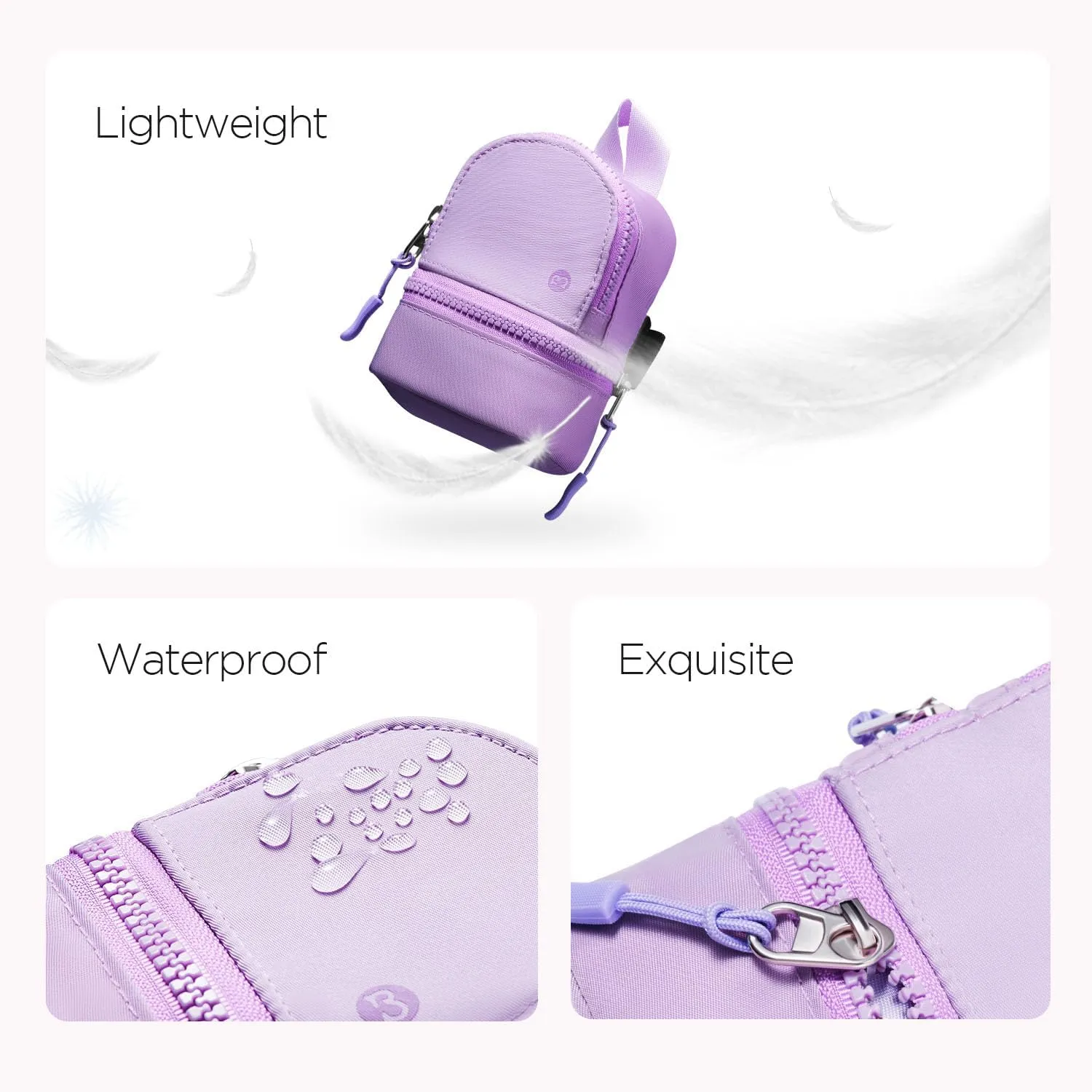 Babysun Mini Backpack Keychain Wristlet Pouch Small Change Coin Purse Cute Zipper Wallet With 3 RFID Card Slots For Women/Men Airpods Cosmetics