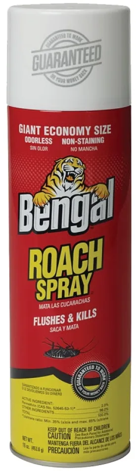 Bengal 96837 Roach Spray, Liquid, Spray Application, 16 oz Aerosol Can :EA: QUANTITY: 1