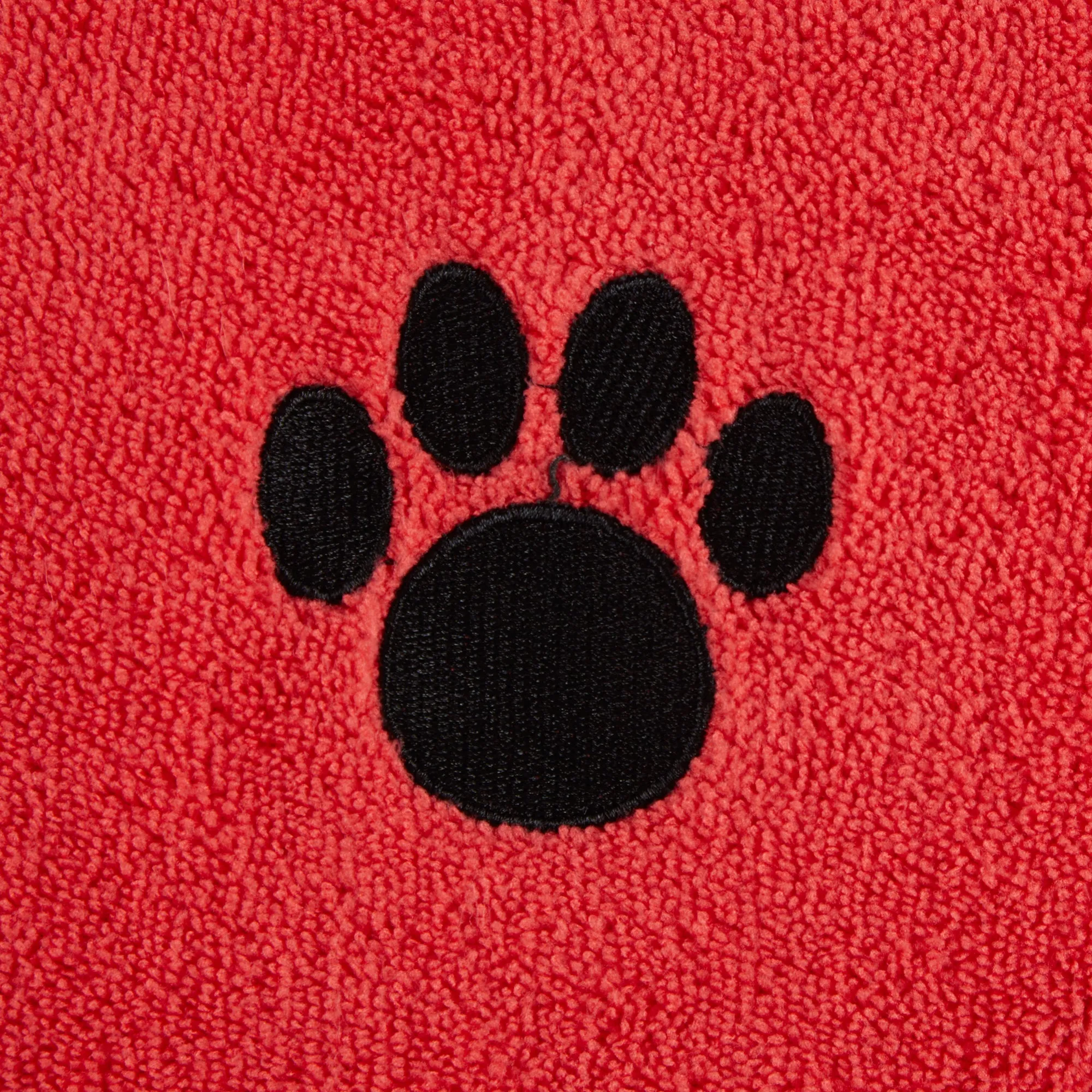 Bone Dry Large Pet Towel, Absorbent Microfiber, Red, 41x23.5"