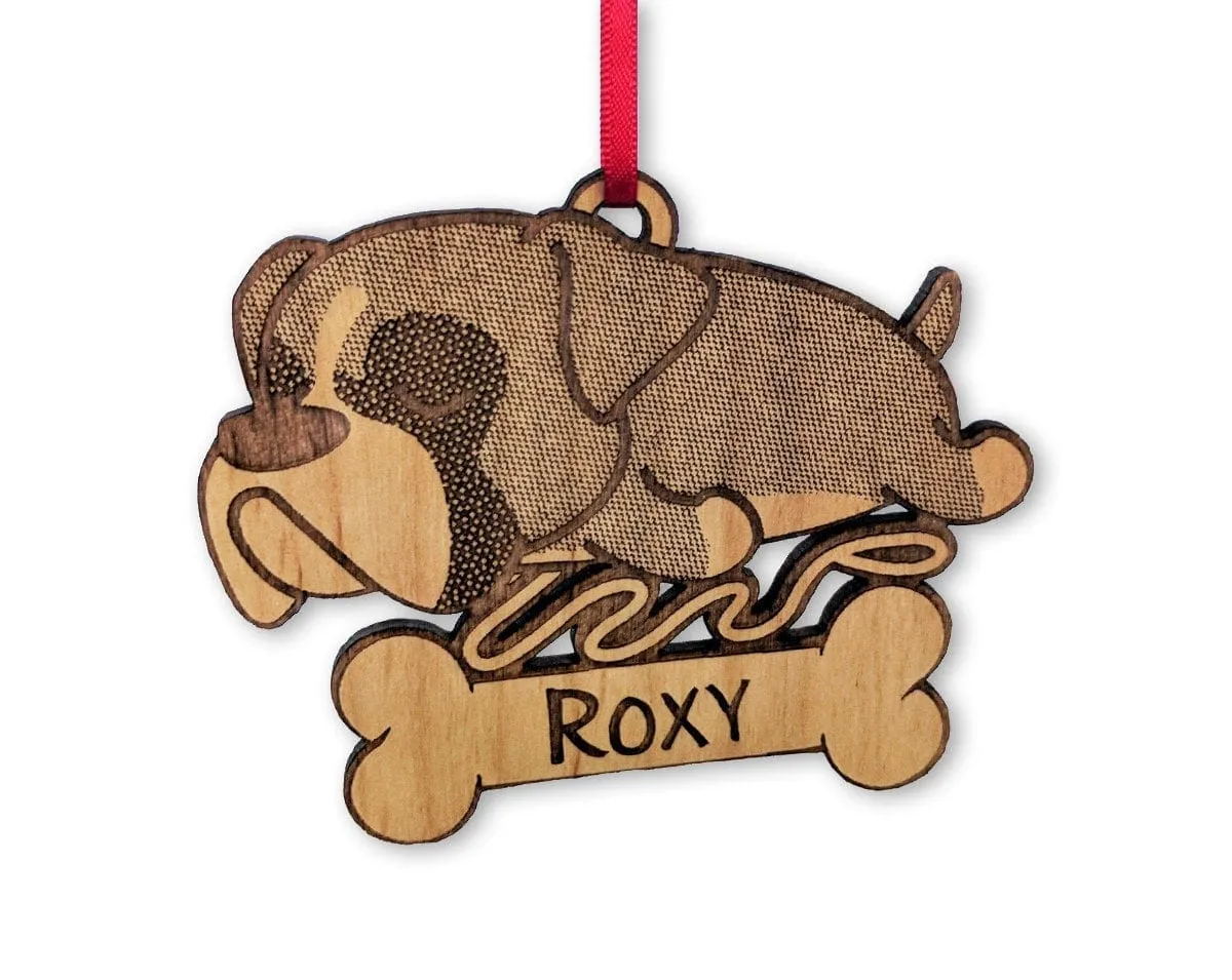 Boxer Custom Engraved Pet Christmas Ornament to Celebrate New Puppy into Family Couples Adopted Dog Gift for First Christmas Together Gifts