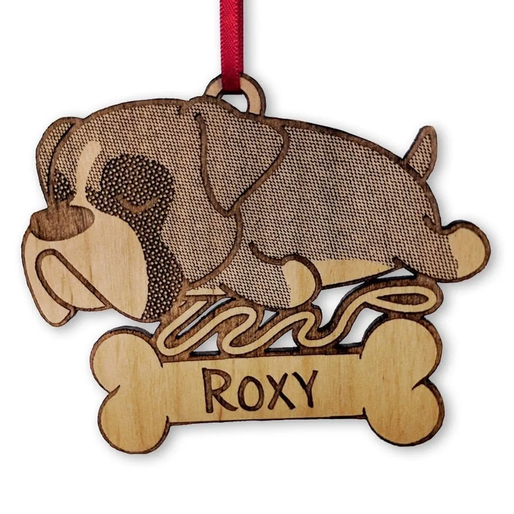 Boxer Custom Engraved Pet Christmas Ornament to Celebrate New Puppy into Family Couples Adopted Dog Gift for First Christmas Together Gifts