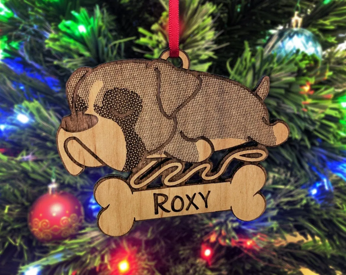 Boxer Custom Engraved Pet Christmas Ornament to Celebrate New Puppy into Family Couples Adopted Dog Gift for First Christmas Together Gifts