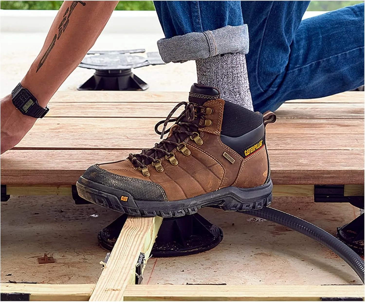 CAT Mens Threshold Waterproof Steel Toe Work Boot