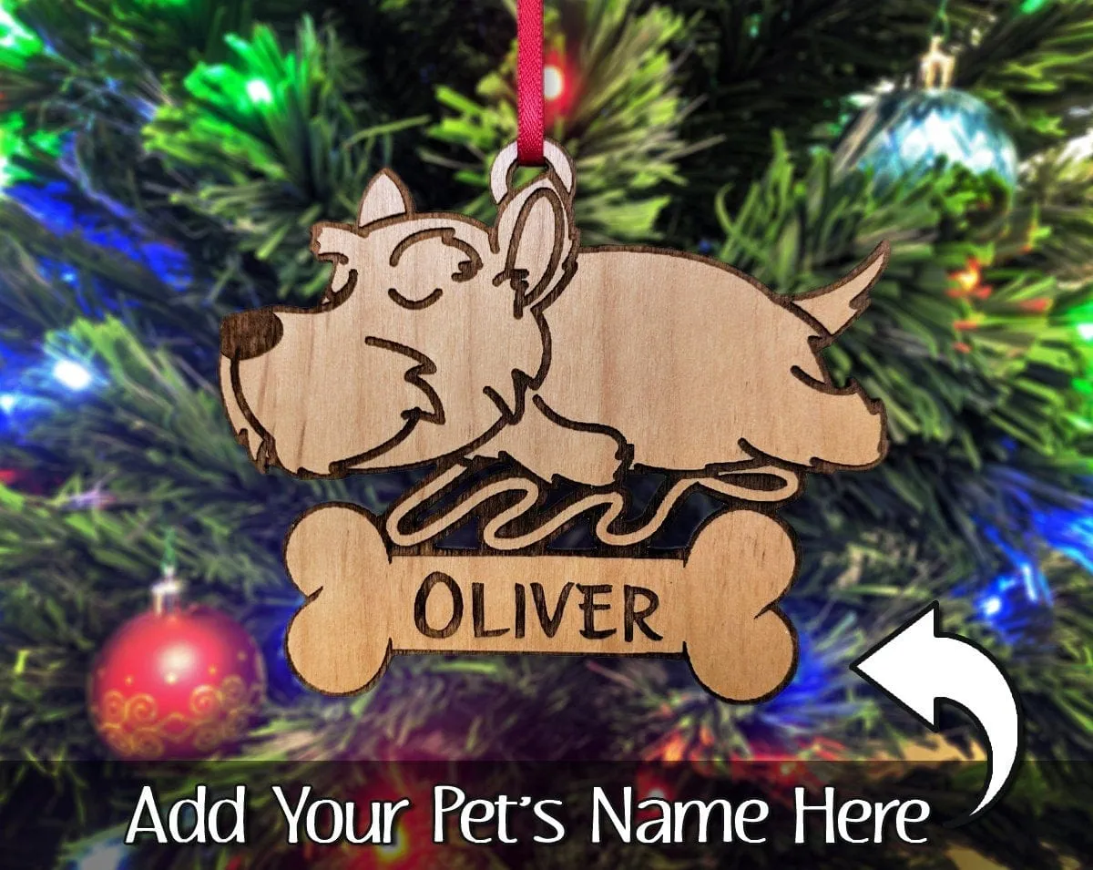 Christmas Ornament for Scottish Terrier Lover Wood Pet Anniversary Cute Sleeping New Puppy Rescued Gift for Dog Owner Terrier Tree Ornament