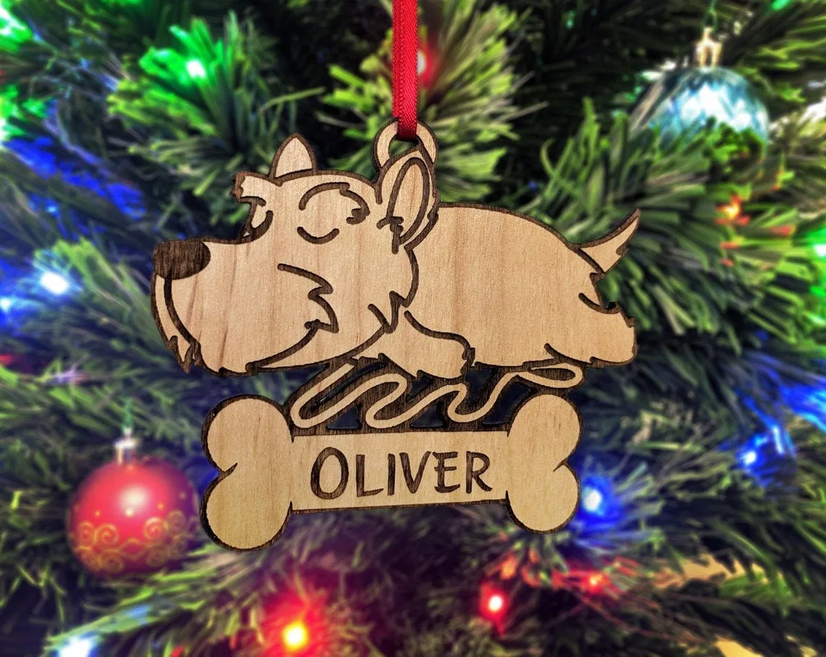 Christmas Ornament for Scottish Terrier Lover Wood Pet Anniversary Cute Sleeping New Puppy Rescued Gift for Dog Owner Terrier Tree Ornament