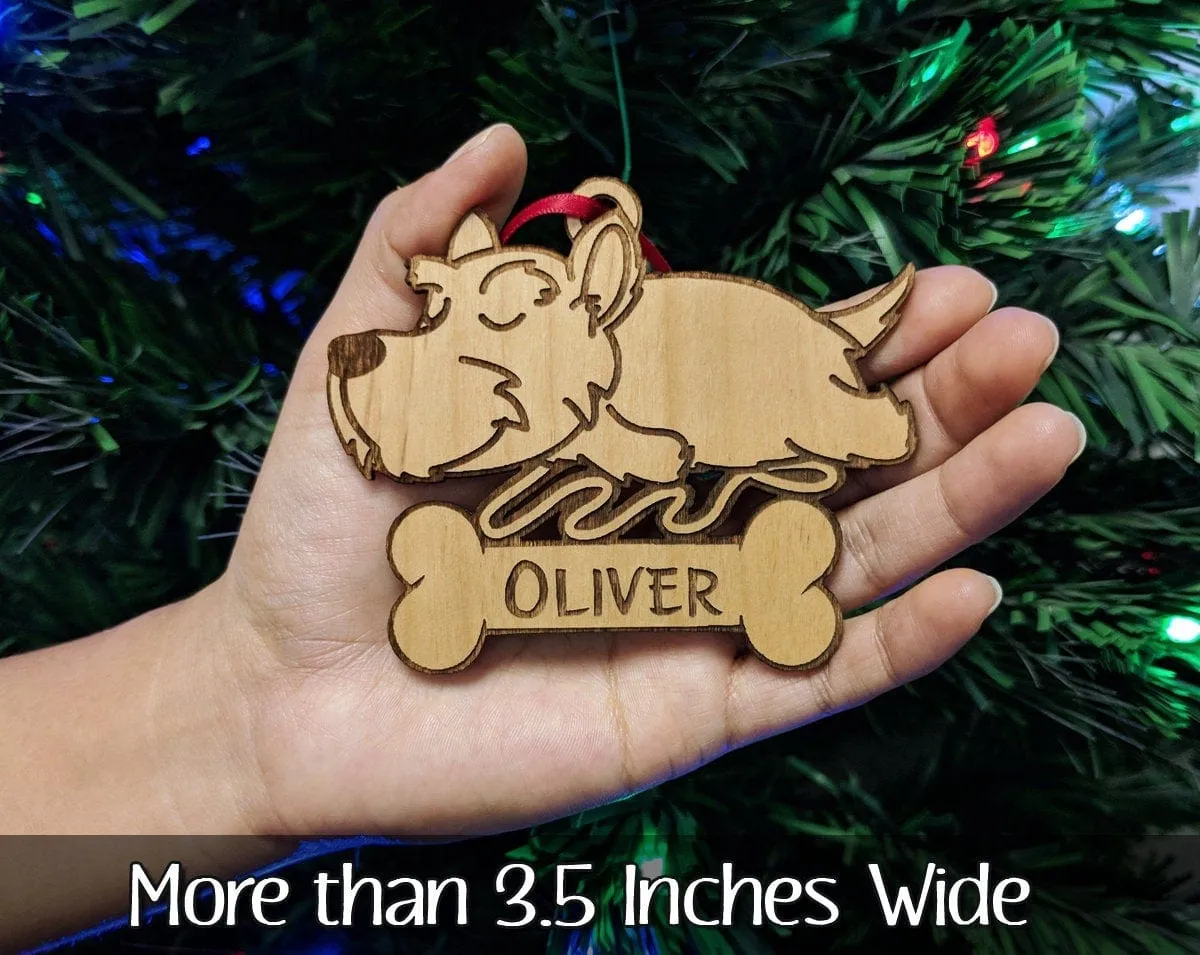 Christmas Ornament for Scottish Terrier Lover Wood Pet Anniversary Cute Sleeping New Puppy Rescued Gift for Dog Owner Terrier Tree Ornament