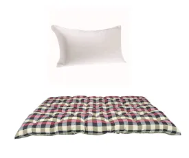 Deevine Craft Quality Soft Cotton Multicolour Mattress | Cotton Gadda (4 x 6 ft OR 72 x 48 inch) with One Fiber Pillow (Combo of Mattress and Pillow) (16 X 26 inch)