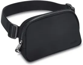 Fanny Pack with Anti Theft for Women Men, Unisex Small Crossbody Belt Bag for Traveling Hiking Running Workout, Everywhere Waist Bag Pack with Adjustable Strap - Black