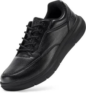 FitVille Men Wide Walking Shoes Casual Comfortable Dress Shoes Lightweight Arch Support Oxford Shoes Non-Slip Vegan Leather Business Sneakers
