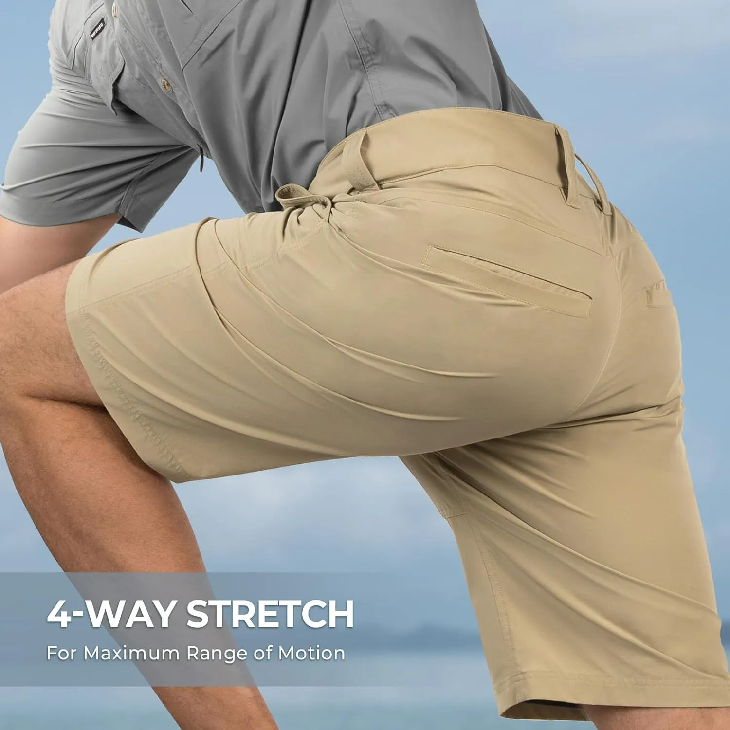KastKing Cool Caster Men's Fishing Shorts, UPF 50  Hiking Shorts, 10.5?? and 7.5?? Available, Water Repellent, 4-Way Stretch