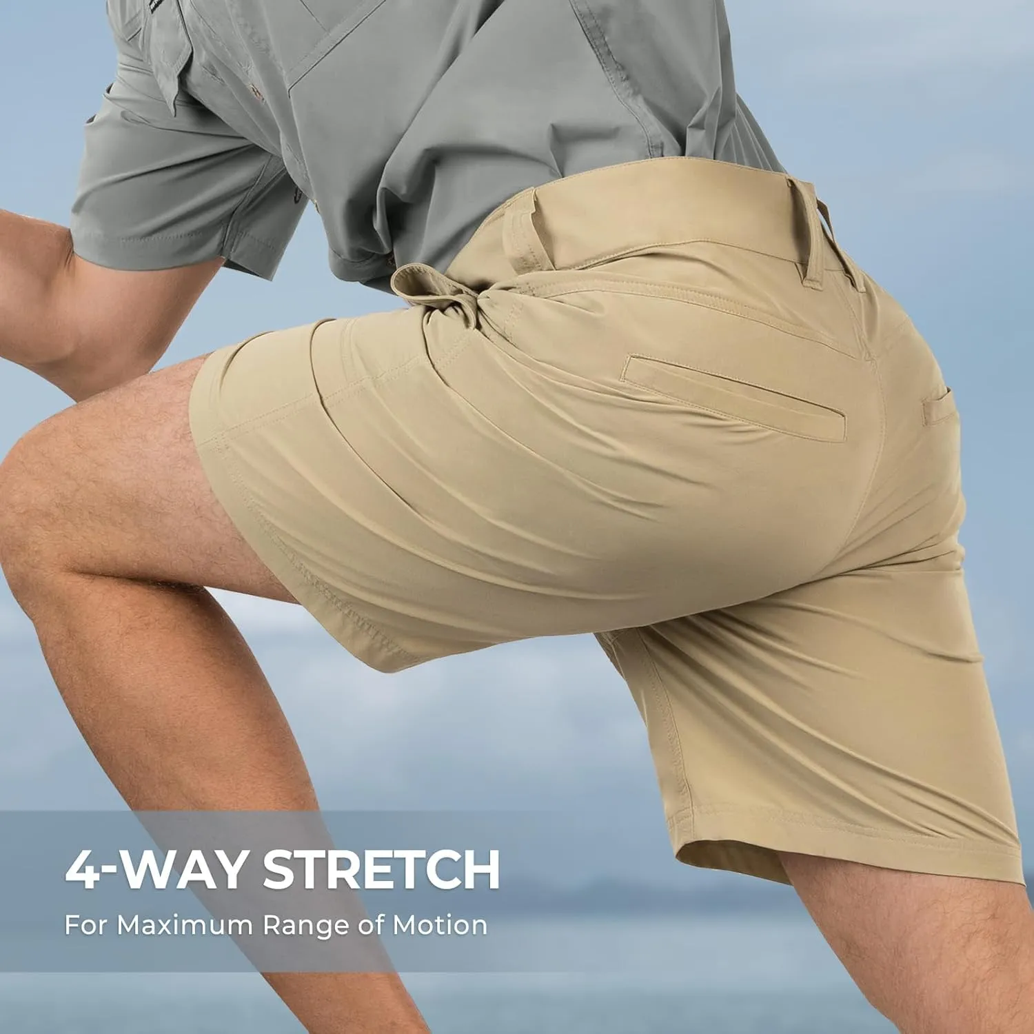 KastKing Cool Caster Men's Fishing Shorts, UPF 50  Hiking Shorts, 10.5?? and 7.5?? Available, Water Repellent, 4-Way Stretch
