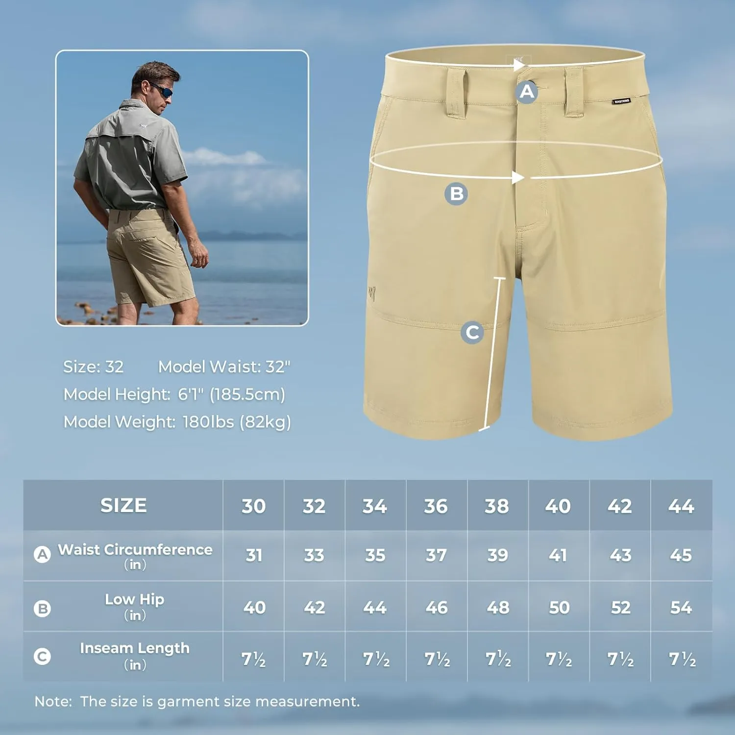KastKing Cool Caster Men's Fishing Shorts, UPF 50  Hiking Shorts, 10.5?? and 7.5?? Available, Water Repellent, 4-Way Stretch