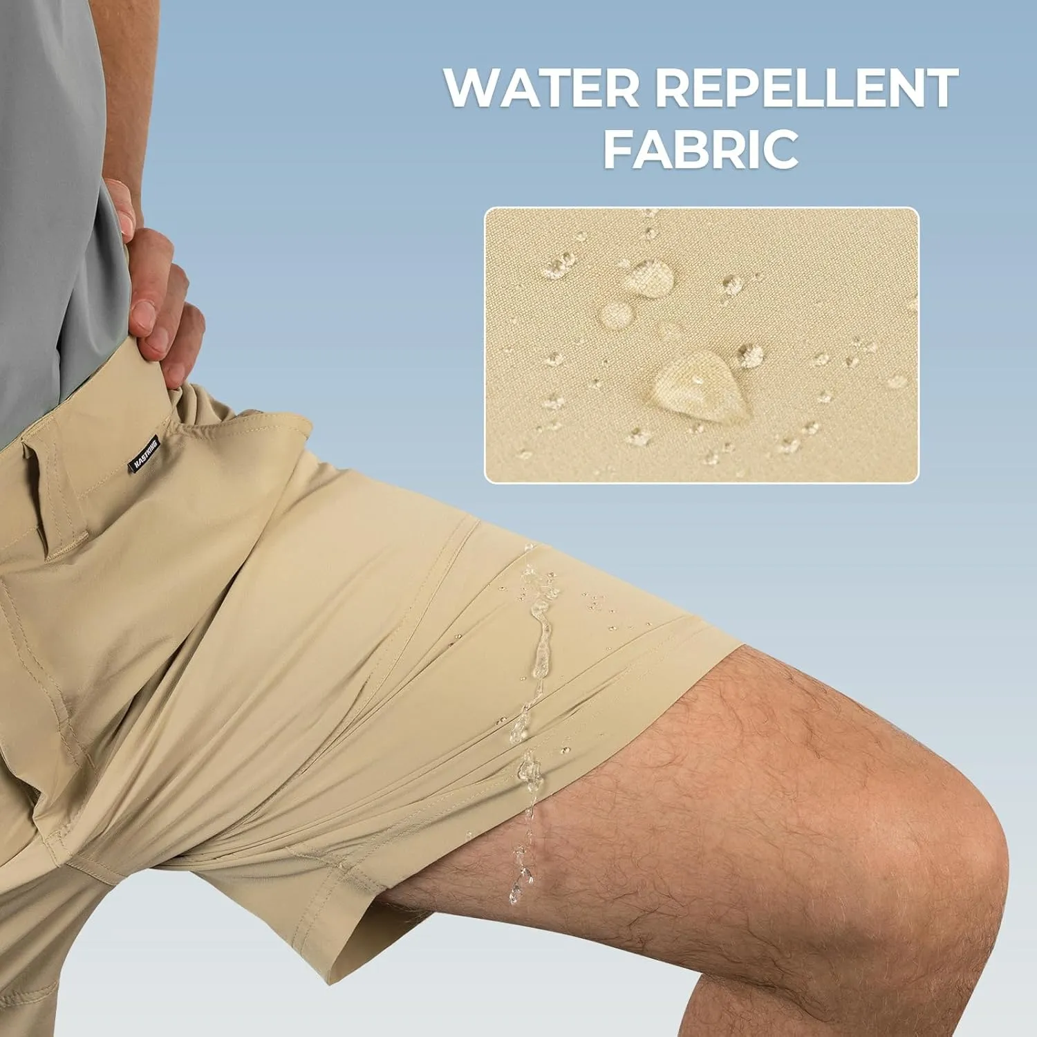 KastKing Cool Caster Men's Fishing Shorts, UPF 50  Hiking Shorts, 10.5?? and 7.5?? Available, Water Repellent, 4-Way Stretch