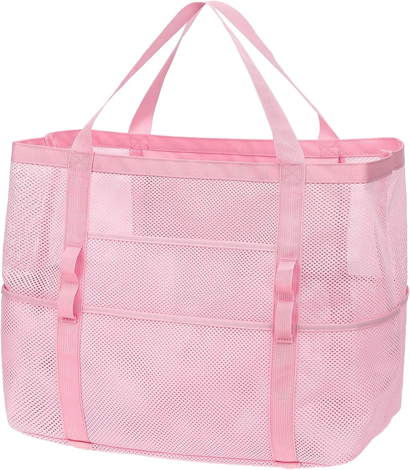 Mesh Beach Bag - Large Beach Tote Bag with Multiple Pockets for Family Beach Bag for Toys & Vacation Essentials
