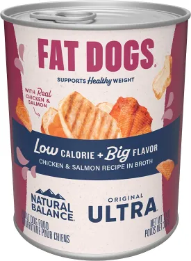 Natural Balance Fat Dogs Chicken & Salmon | Adult Low-Calorie Wet Dog Food for Overweight Dogs | 13-oz. Can (Pack of 12)
