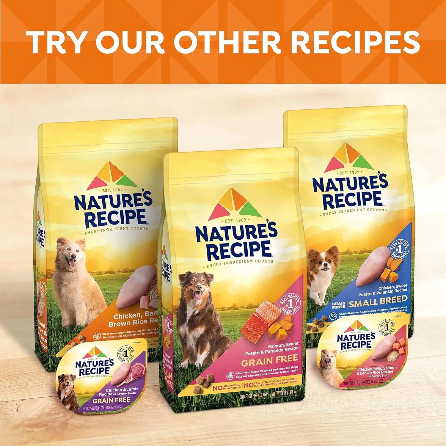 Natures Recipe Grain Free Small Breed Chicken, Sweet Potato & Pumpkin Recipe Dry Dog Food, 4 lb. Bag