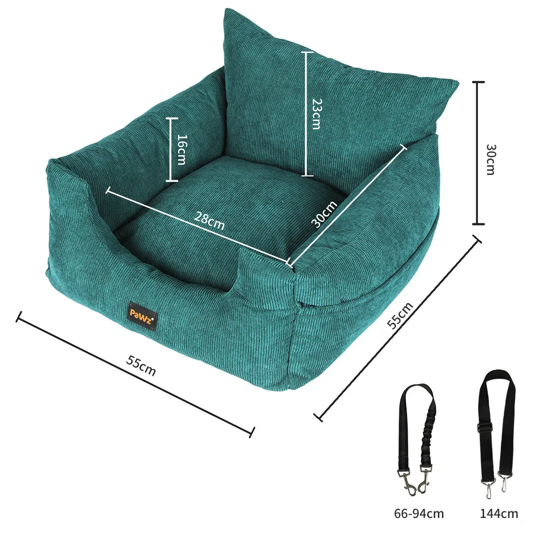 Pet Car Booster Seat Dog Protector Portable Travel Bed Removable Green M - Green Medium