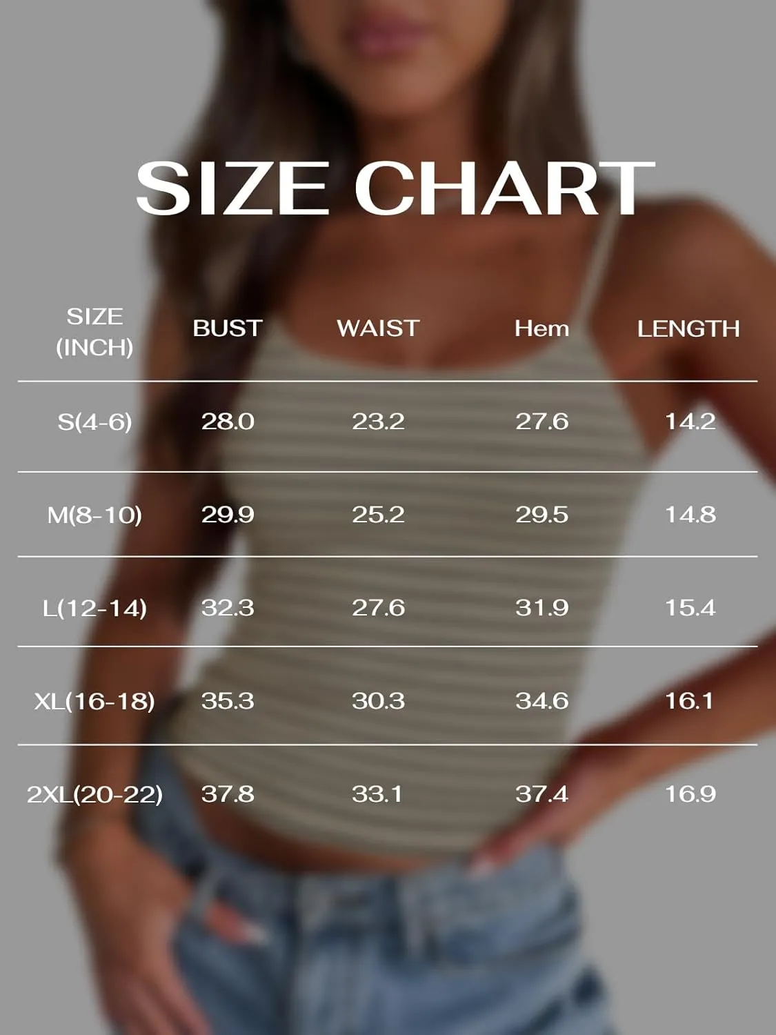 REORIA Women Spaghetti Strap Striped Tank Top Summer Sleeveless Ribbed Y2K Going Out Cami Crop Tops