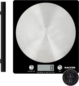 Salter Digital Kitchen Scale 5kg - Stainless Steel Food Scale with LCD Display, Tare Function & Liquid Measurement