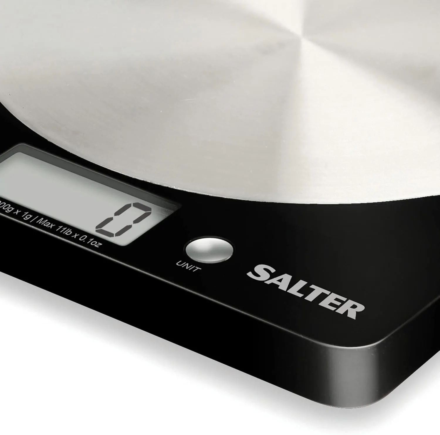 Salter Digital Kitchen Scale 5kg - Stainless Steel Food Scale with LCD Display, Tare Function & Liquid Measurement