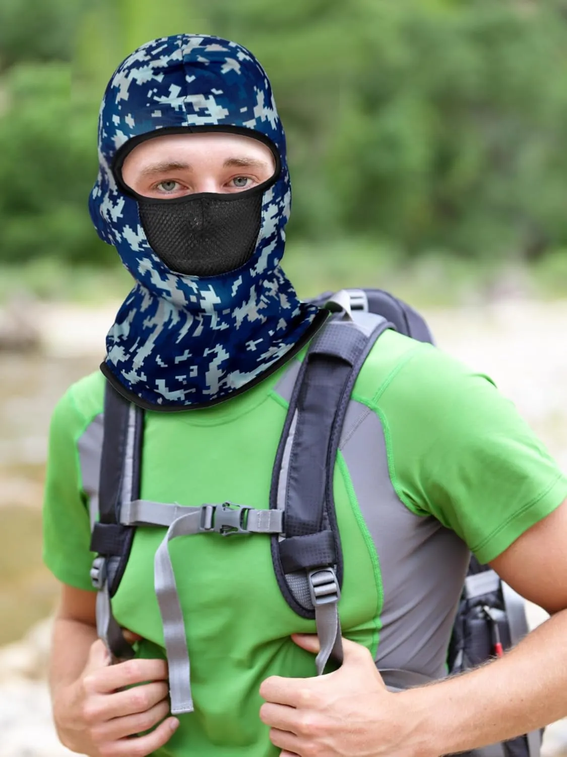 SATINIOR 9 Pcs Balaclava Ski Mask Sun Full Face Mask for Men Women Camo Face Cover Breathable UV Protection for Outdoor Sport