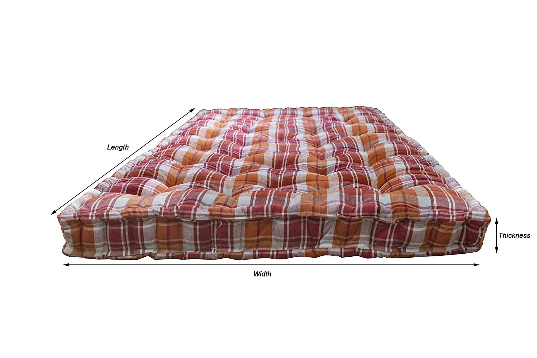 SPINEHEAL MATTRESS Box Type Soft Cotton Filled Foldable Bed Mattress, Firm Gadda for Floor, Bed, Travelling, Light Weight, Single Size Mattress (72 x 30 x 5 Inches)