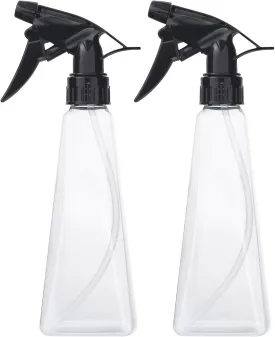 Spray Bottles (2-Pack, 12 Oz.) Mist/Stream, Plastic Water Spray Bottle for Hair, Plants, Cleaning, Cooking, BBQ, Pet - Empty Spray Bottles - Leak Proof - BPA-Free - Multicolor