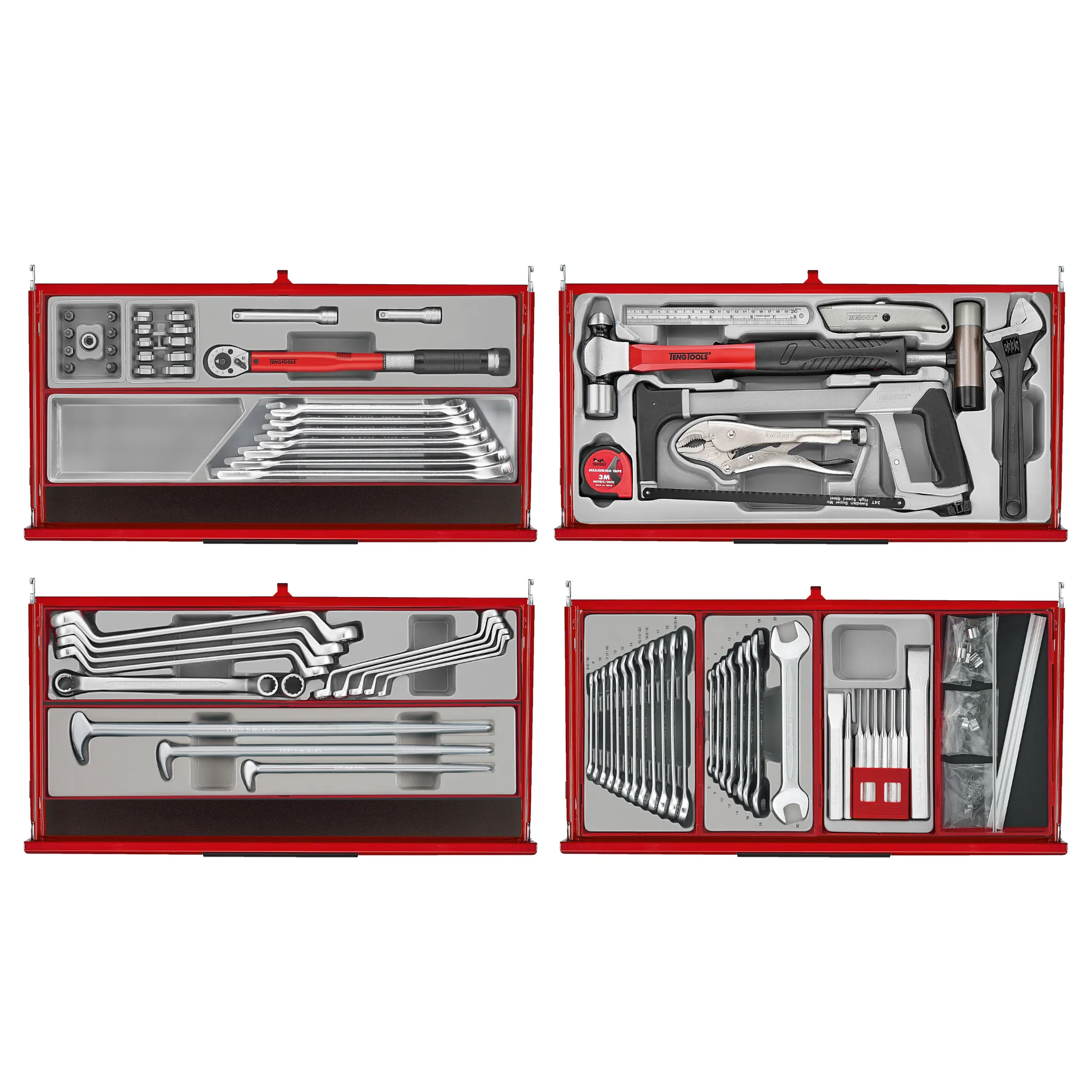 Teng Tools 1033 Piece PRO35 26 Inch Wide Red Mega Master Hand Tool Kit - TKS26R1033T