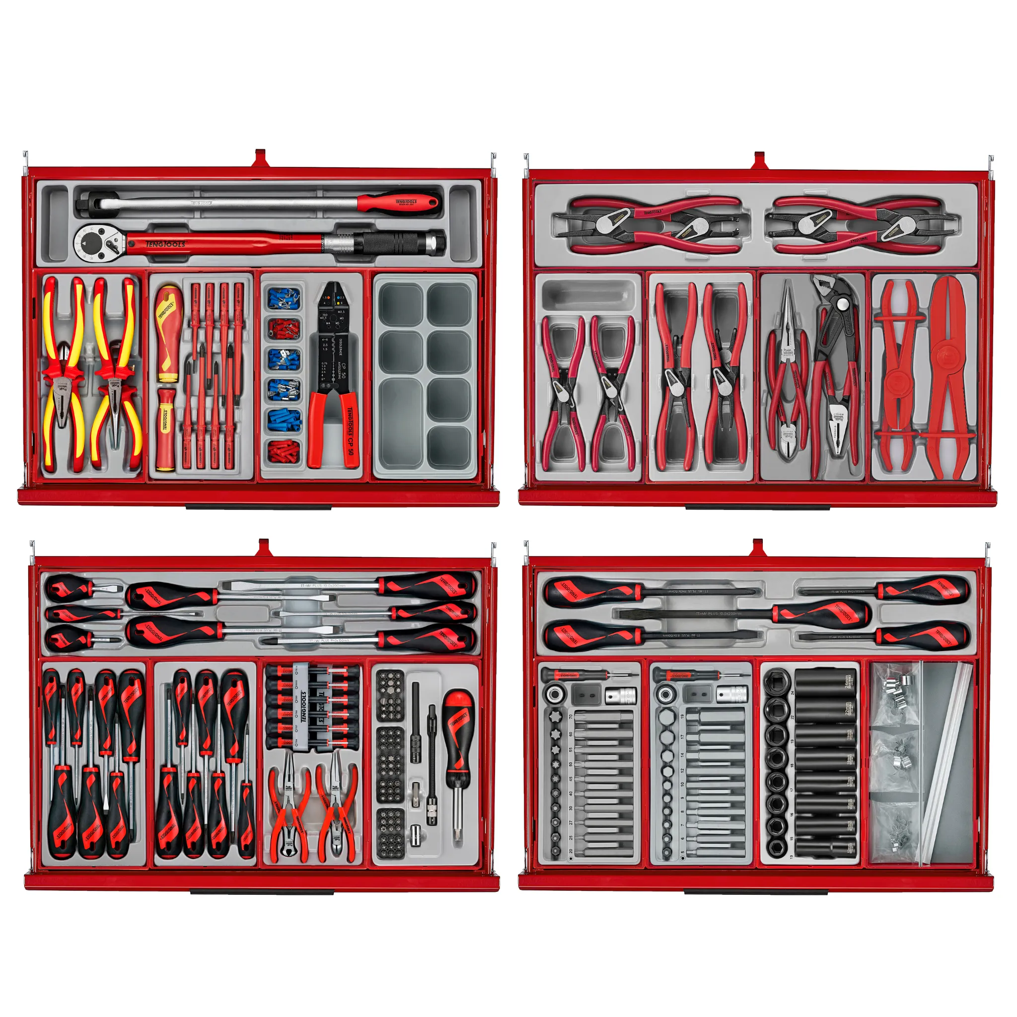 Teng Tools 1033 Piece PRO35 26 Inch Wide Red Mega Master Hand Tool Kit - TKS26R1033T
